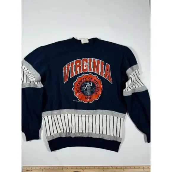 Nutmeg Mills Vintage UVA Sweatshirt Navy Blue Size Large - Picture 1 of 6